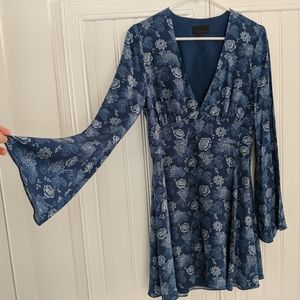 Sonya Print Floral Bell Sleeve Dress